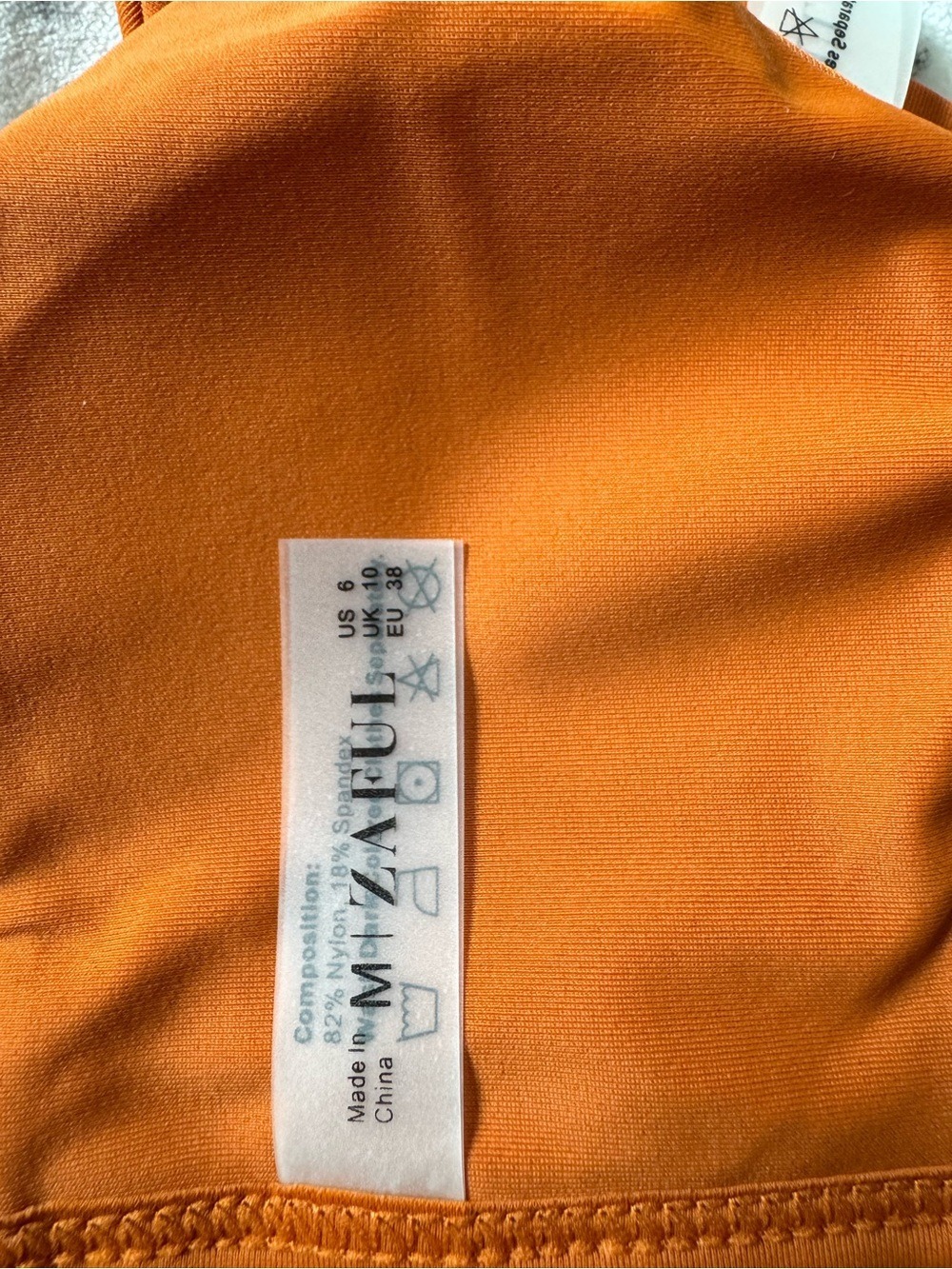 Zaful Burnt Orange Shell-Trim Tie Bikini - Picture 5 of 8